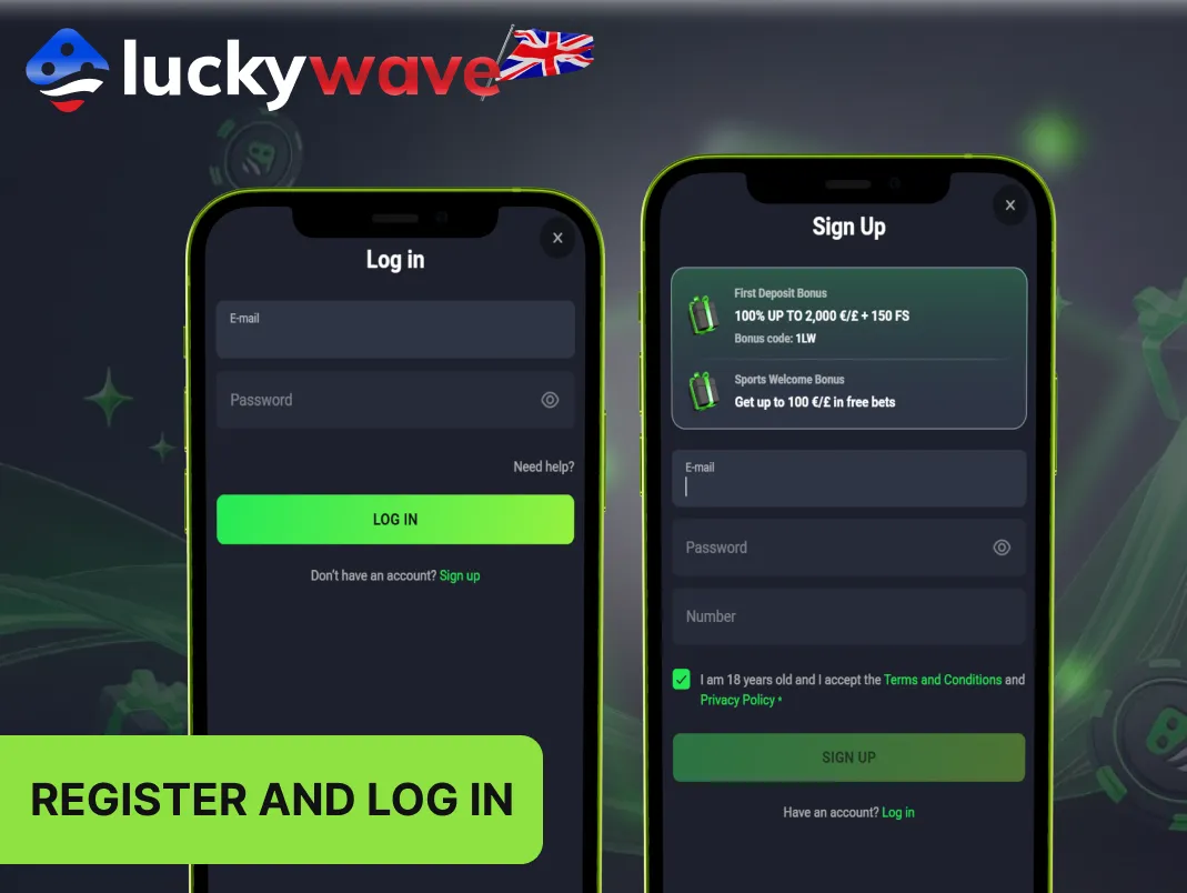 registration and login process for accessing the casino account